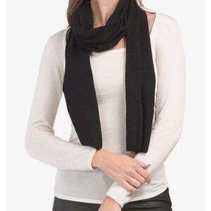 Hannah Rose Essential 100%!Cashmere Scarf Black